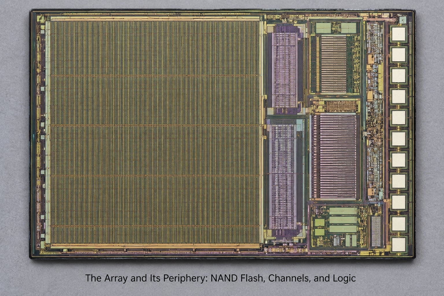 The Array and Its Periphery: NAND Flash, Channels, and Logic