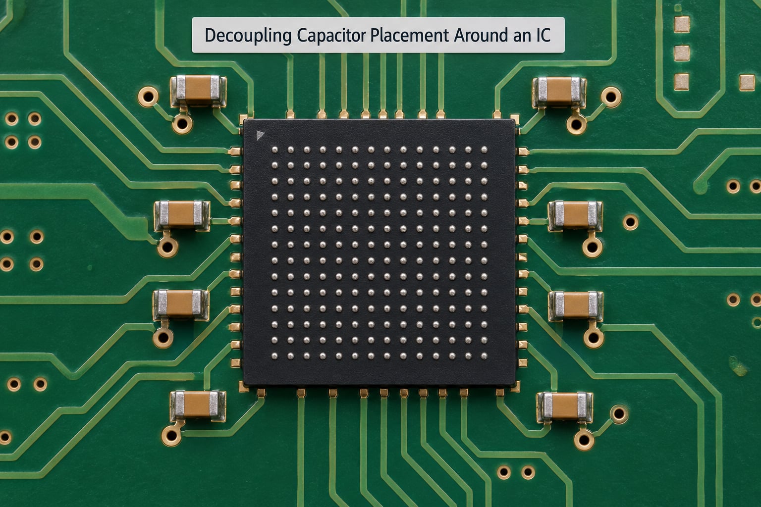 Decoupling Capacitor Placement Around an IC