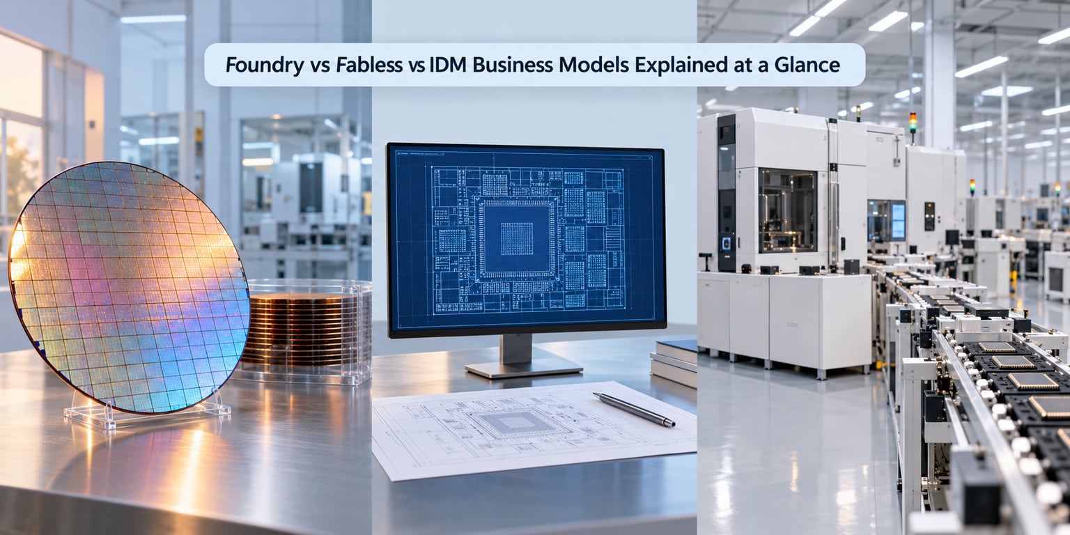 Foundry vs Fabless vs IDM Business Models Explained at a Glance