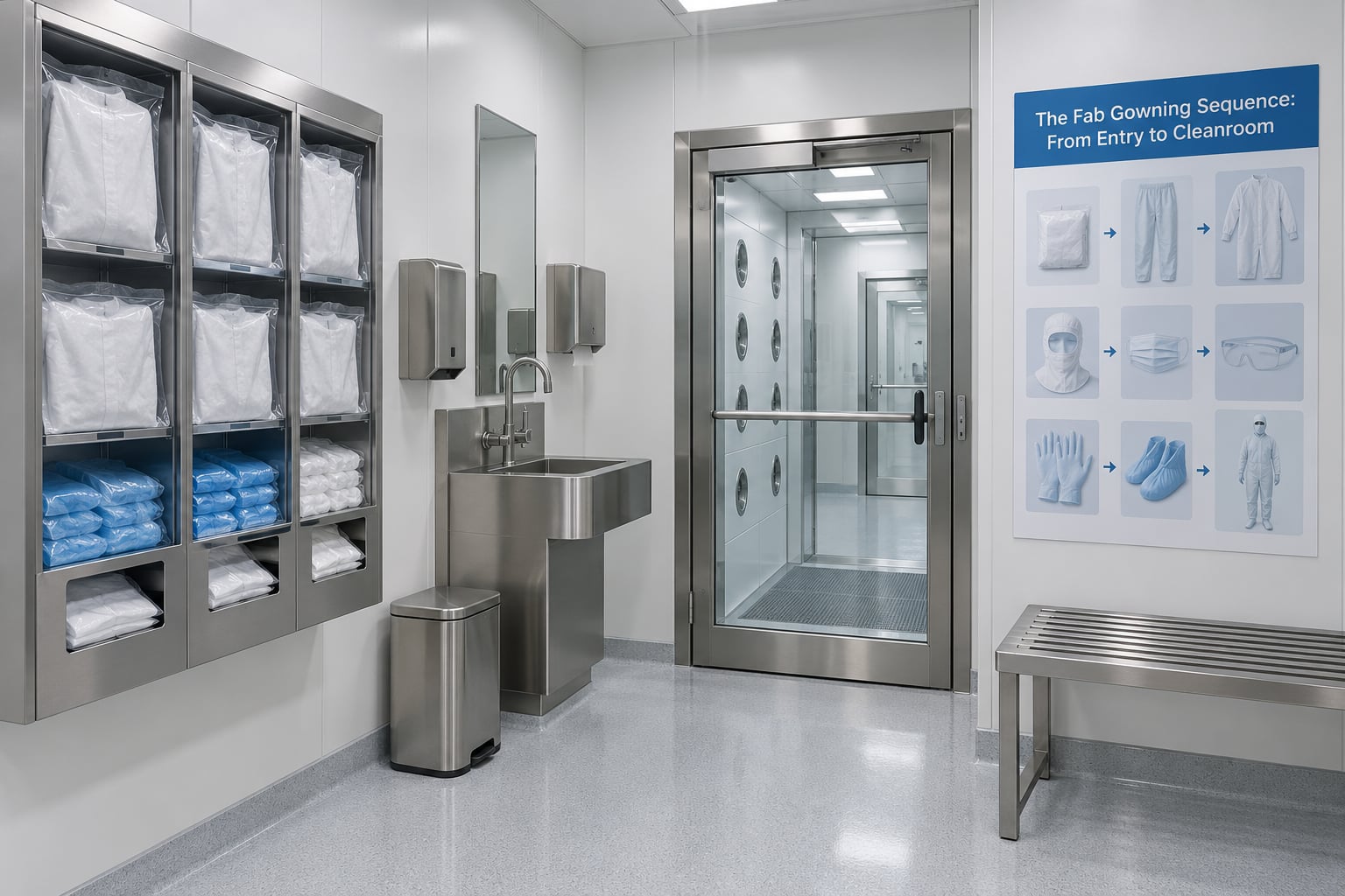 The Fab Gowning Sequence: From Entry to Cleanroom