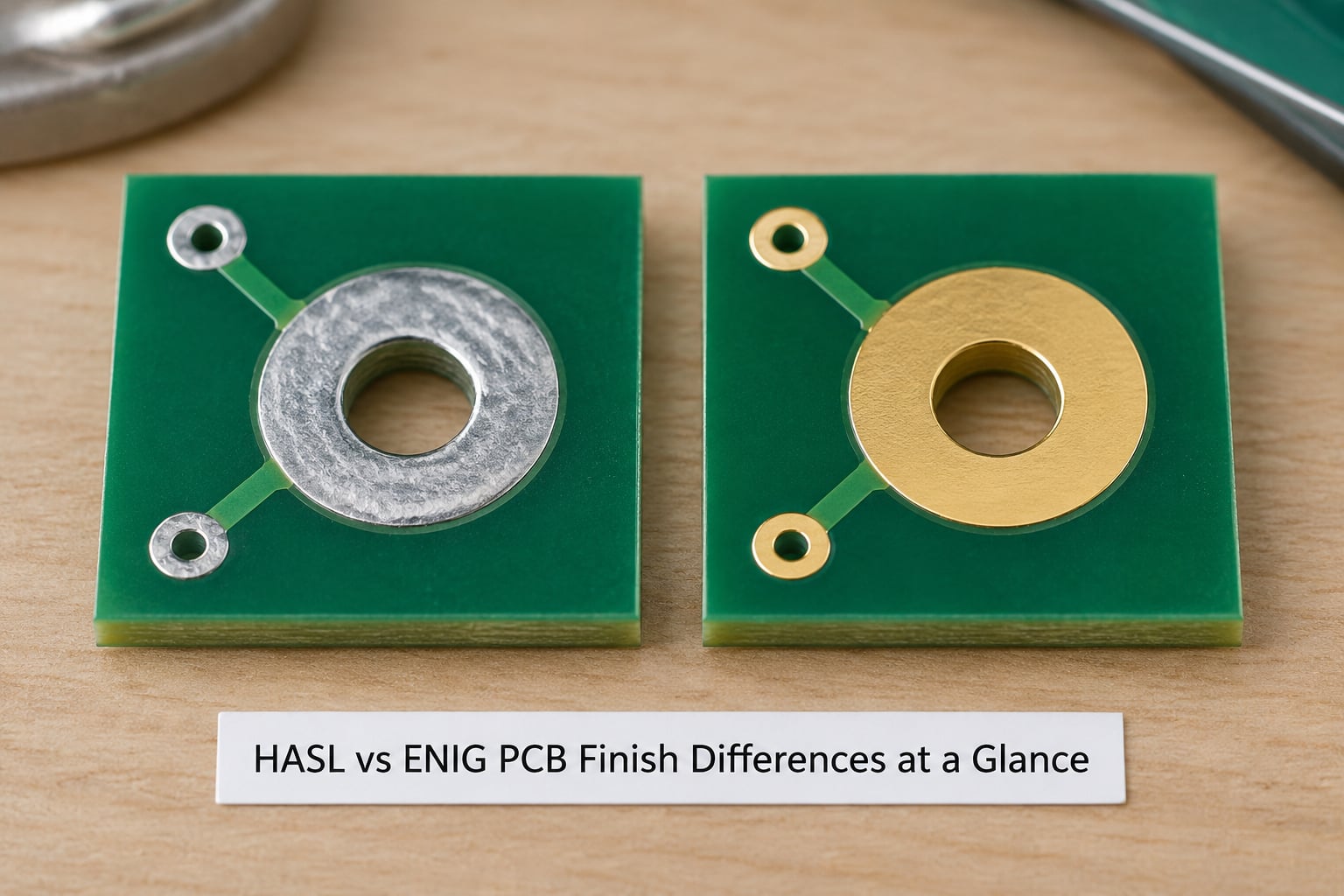 HASL vs ENIG PCB Finish Differences at a Glance