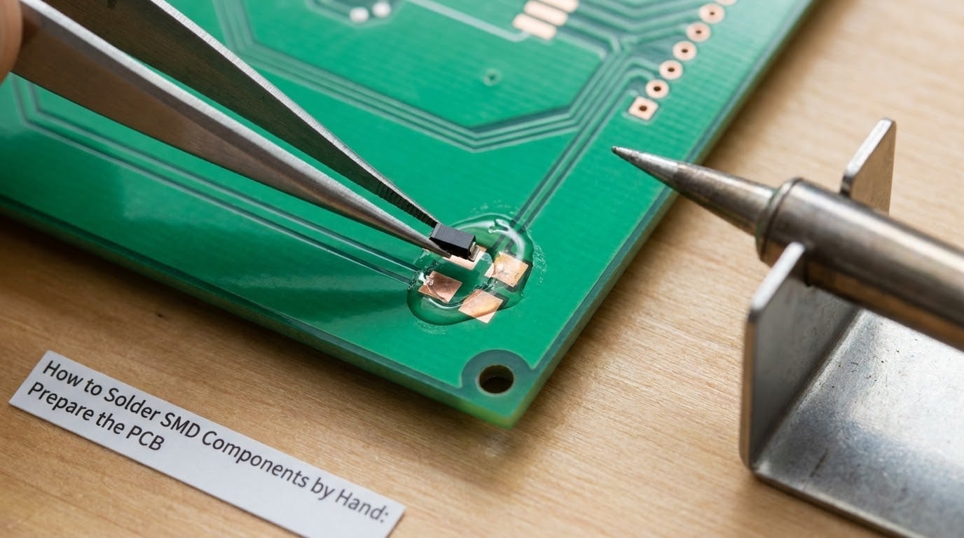 How to Solder SMD Components by Hand: Prepare the PCB