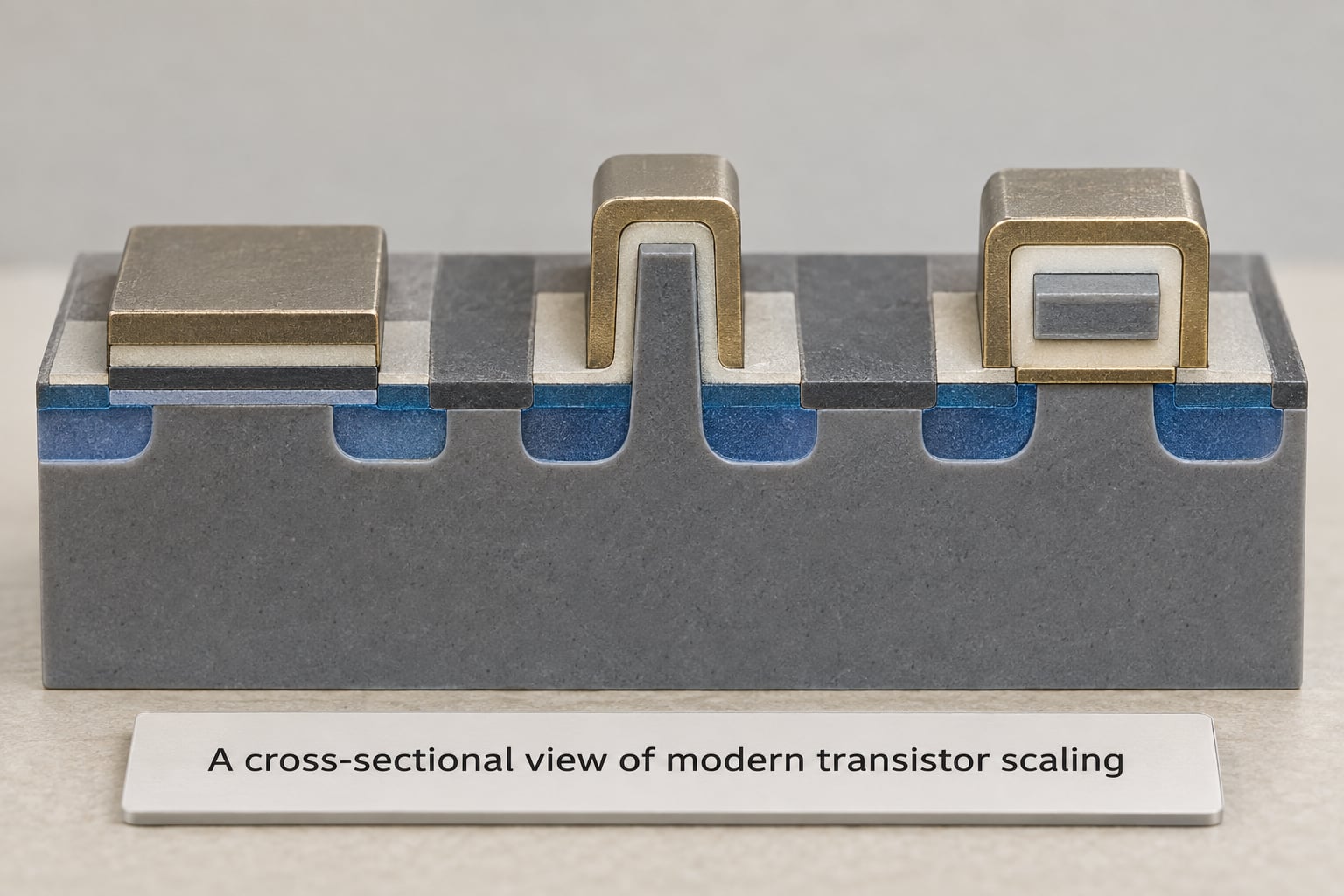 A cross-sectional view of modern transistor scaling