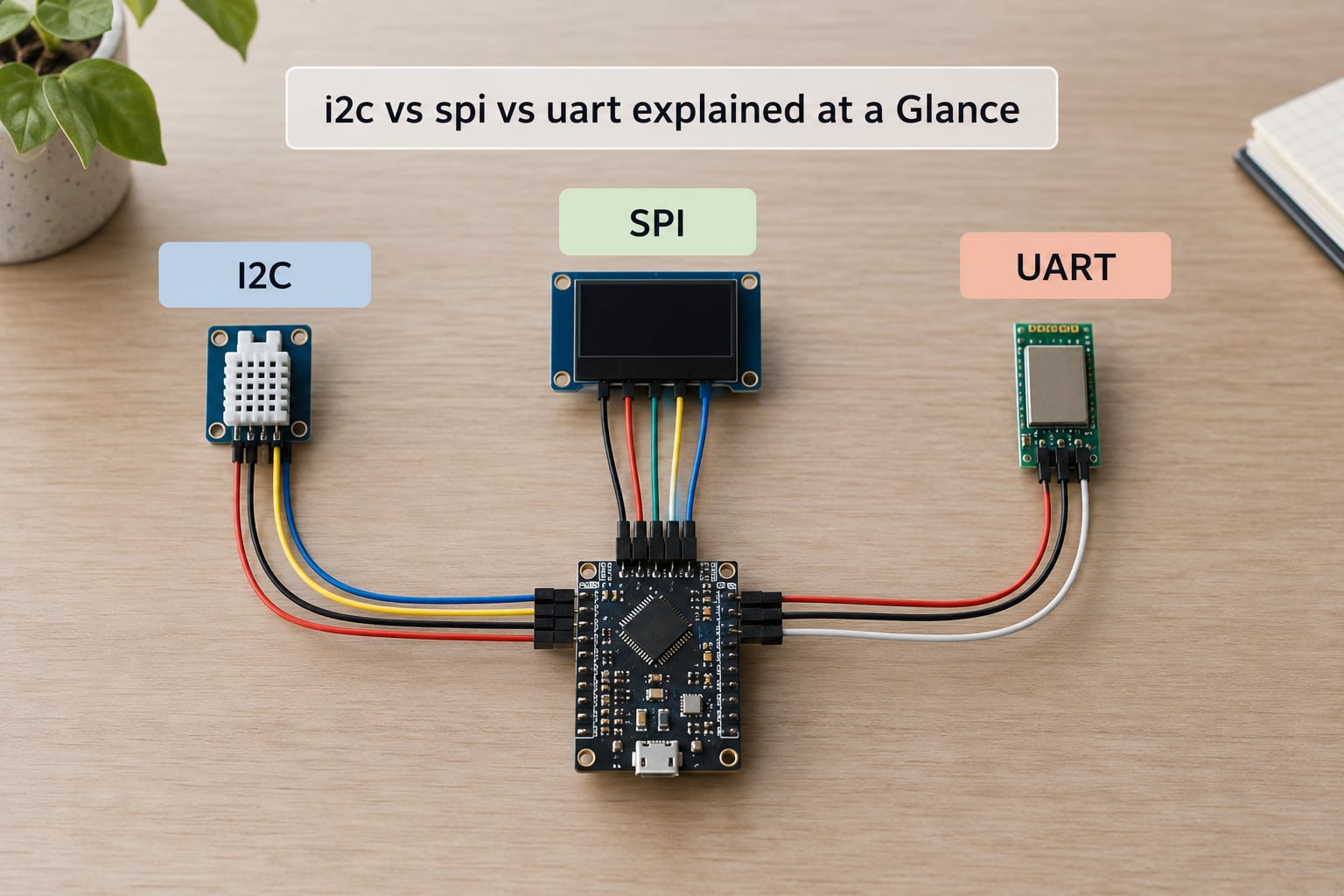 i2c vs spi vs uart explained at a Glance