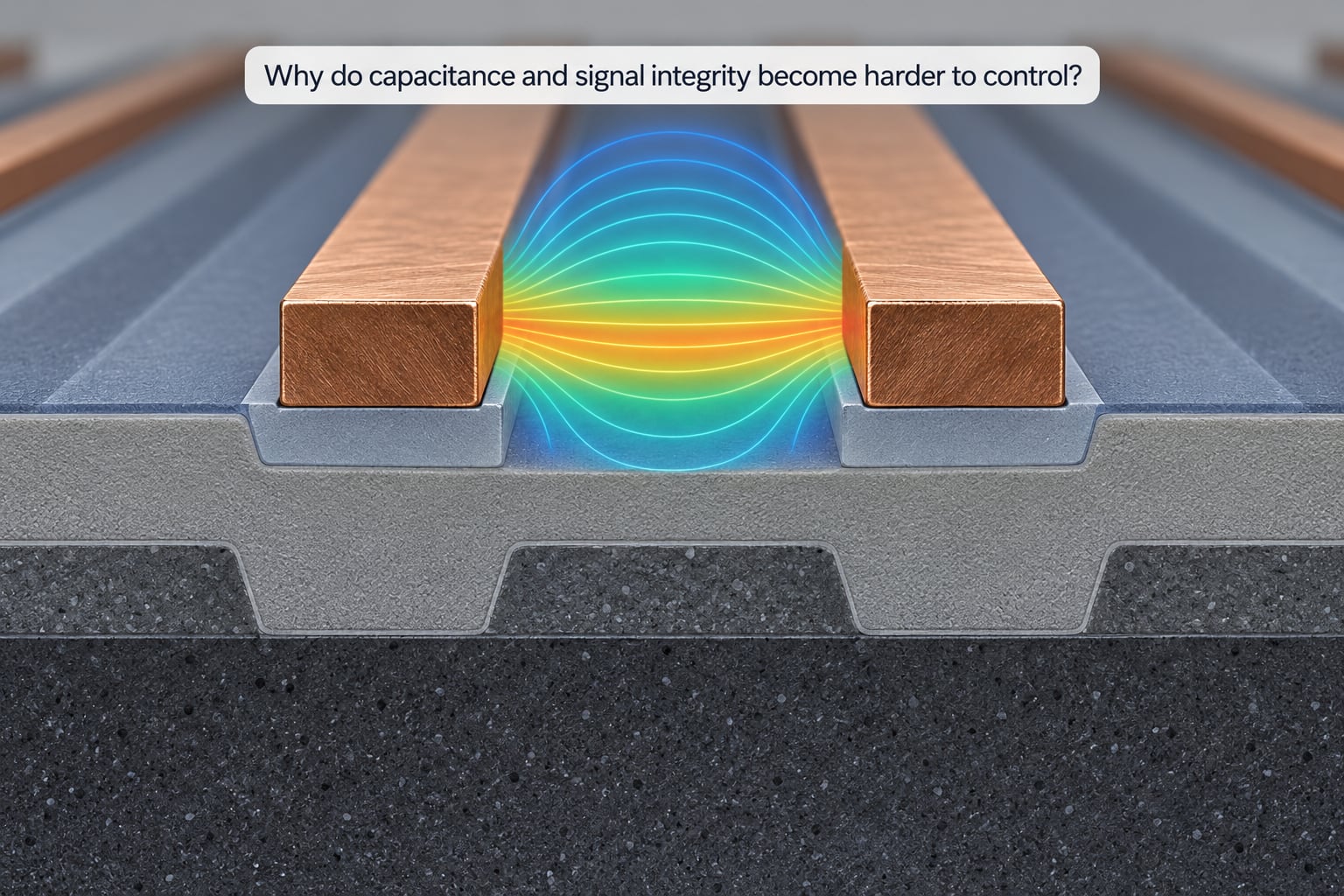 Why do capacitance and signal integrity become harder to control?