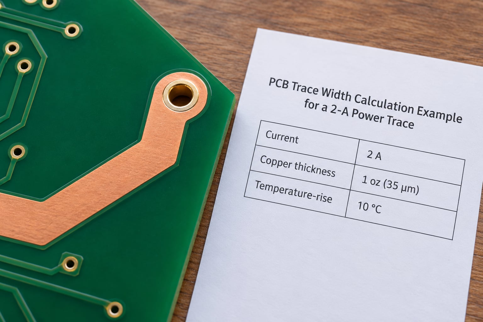 PCB Trace Width Calculation Example for a 2-A Power Trace