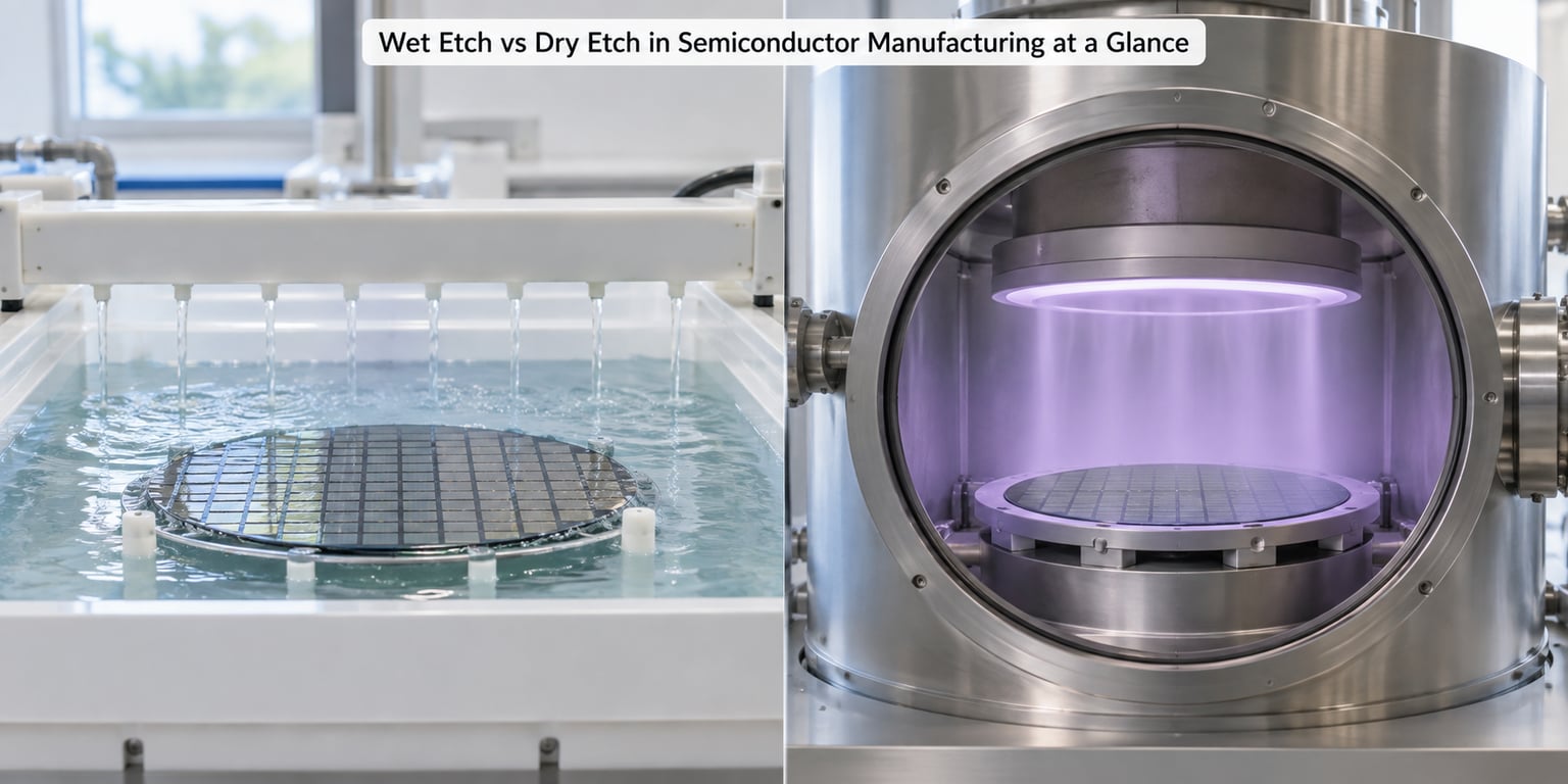 Wet Etch vs Dry Etch in Semiconductor Manufacturing at a Glance
